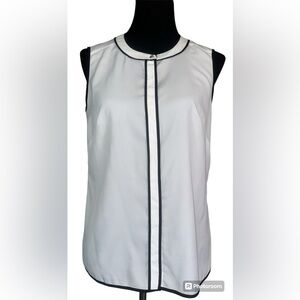 LIZ CLAIBORNE Sleeveless White & Black Top Size S